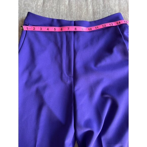 French Connection Whisper Flare Trousers In Cobalt Violet Size 8 - Picture 8 of 12